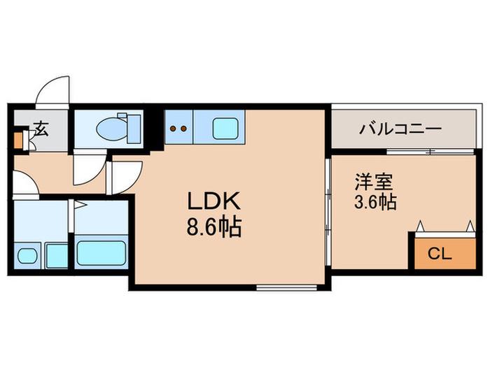 D PORTA REFINARD(1LDK/2階)の間取り写真