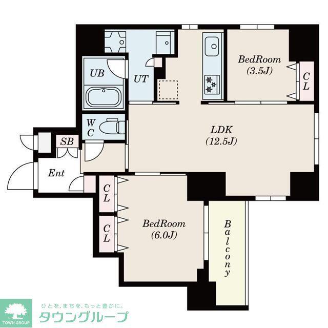 S-RESIDENCE押上EPURE(2LDK/2階)の間取り写真