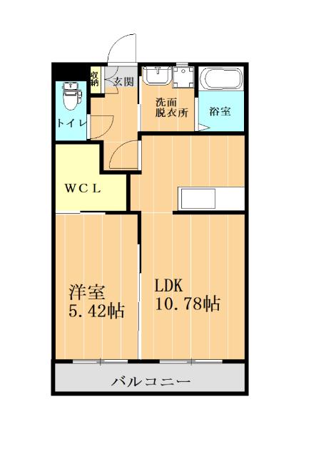 グランディールIII(1LDK/1階)の間取り写真