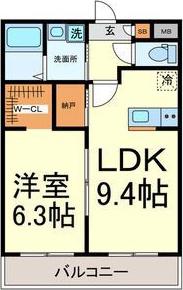 A・CITY常滑原松(1LDK/5階)の間取り写真