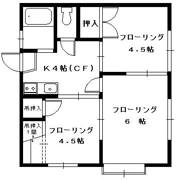 菅野ハイツ(3K/1階)の間取り写真