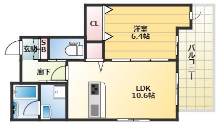 シャーメゾンガーデンズ KNK(1LDK/2階)の間取り写真