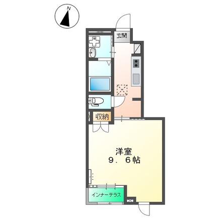 グラーノ(1K/1階)の間取り写真