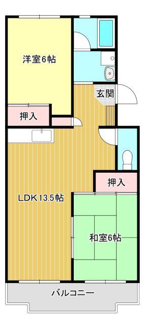 メゾン・ルネピア(2LDK/1階)の間取り写真