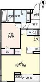 LUVITA新福寺町(1LDK/3階)の間取り写真