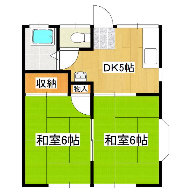 田中コーポ(2DK/2階)の間取り写真