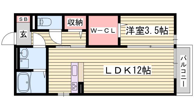 ワンモアハイツ(1LDK/2階)の間取り写真