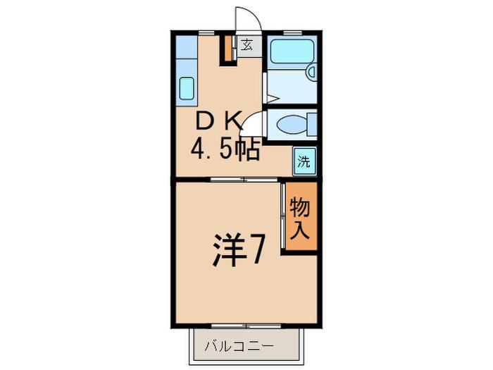 メゾンプリュースアン(1DK/2階)の間取り写真