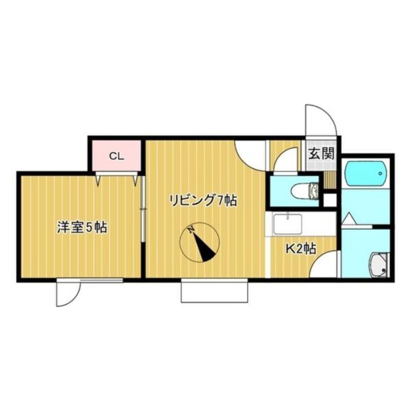 ラパス月寒(1LDK/1階)の間取り写真