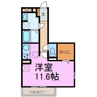 レガーロ アサヒ(ワンルーム/1階)の間取り写真
