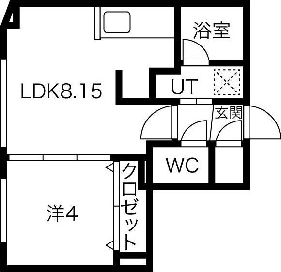 オレンジレジデンスウエスト(1LDK/2階)の間取り写真