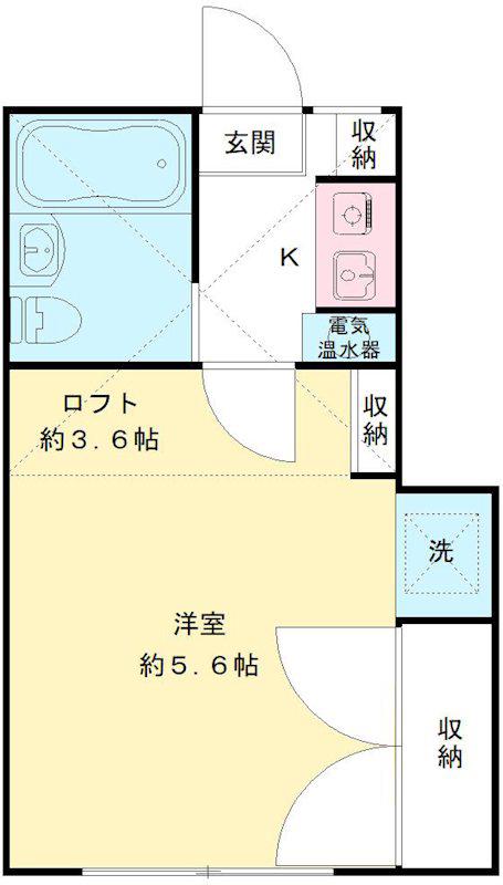 フラワーハイム(1K/1階)の間取り写真