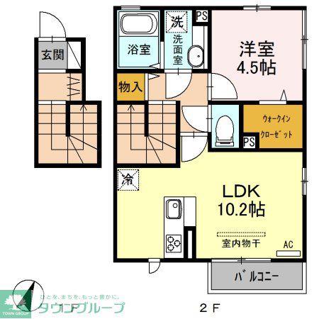 セジュール小松IIIA(1LDK/2階)の間取り写真
