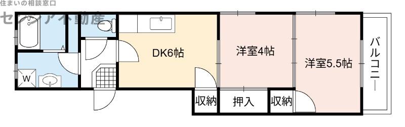 高殿4丁目マンション(2DK/3階)の間取り写真