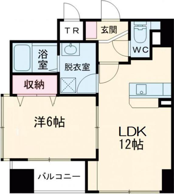 グランドール若草(1LDK/2階)の間取り写真