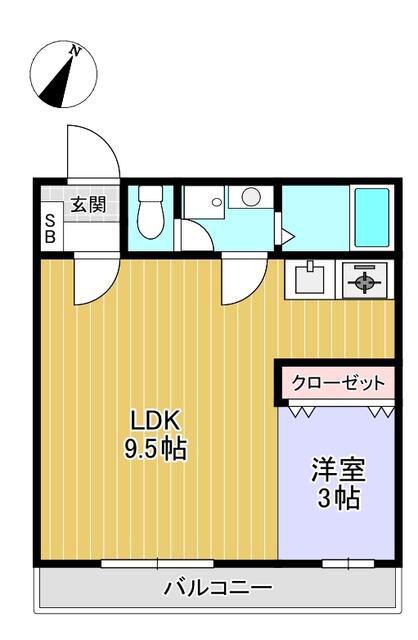エス・カーサI(1LDK/2階)の間取り写真