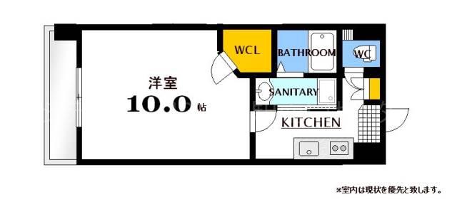ウィステリア天神川(1K/10階)の間取り写真