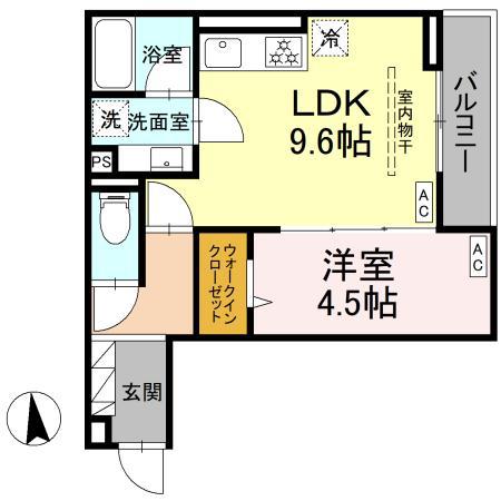 D PAINA 犬蔵(1LDK/3階)の間取り写真