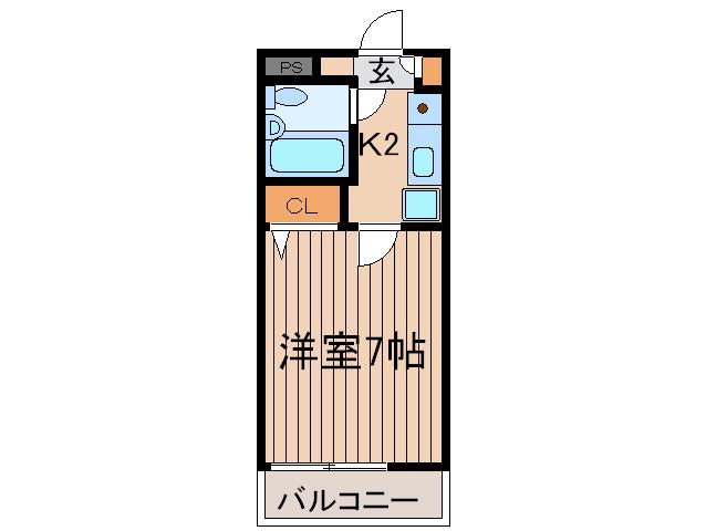 エクレール砧(1K/1階)の間取り写真