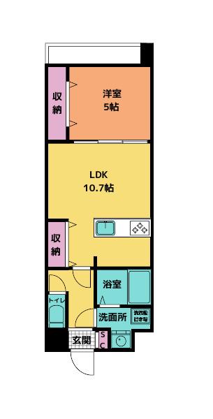 第7トマトビル(1LDK/4階)の間取り写真