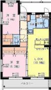 サンテラス・TUTOMI(2LDK/1階)の間取り写真