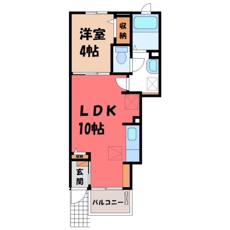 アルソーレB(1LDK/1階)の間取り写真