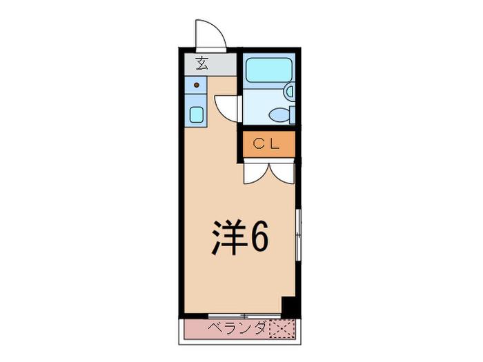 エスペラス(ワンルーム/2階)の間取り写真