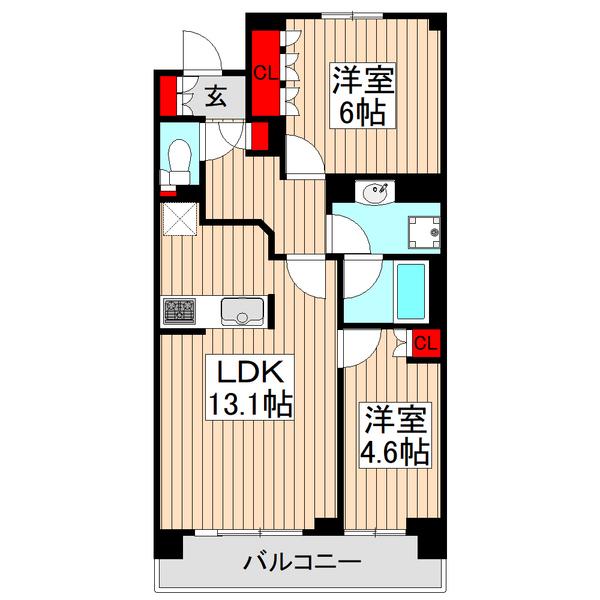 パークホームズ成増マークレジデンス(2LDK/2階)の間取り写真