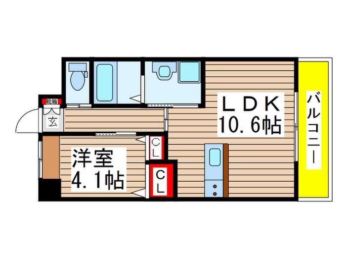 CRECIA(1LDK/1階)の間取り写真