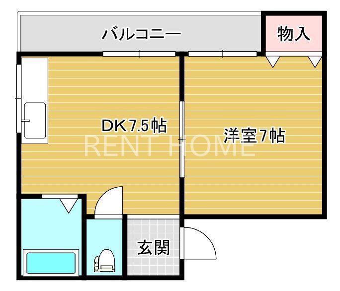 ST山本(1DK/2階)の間取り写真