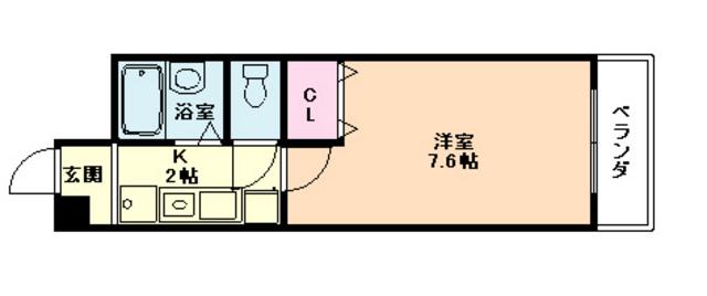 ミコノス625(1K/1階)の間取り写真
