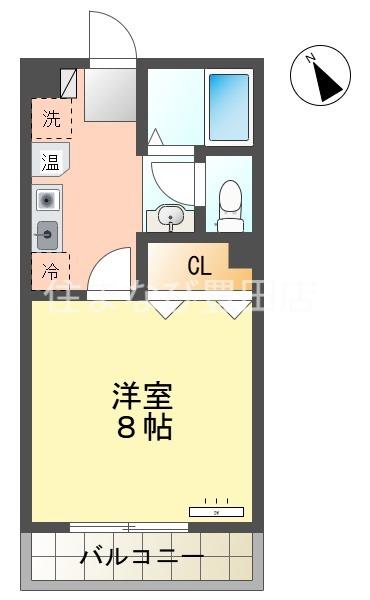 テラ・メゾン A棟(1K/2階)の間取り写真