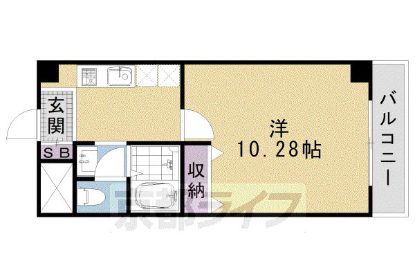 メディナ三条室町(1K/8階)の間取り写真
