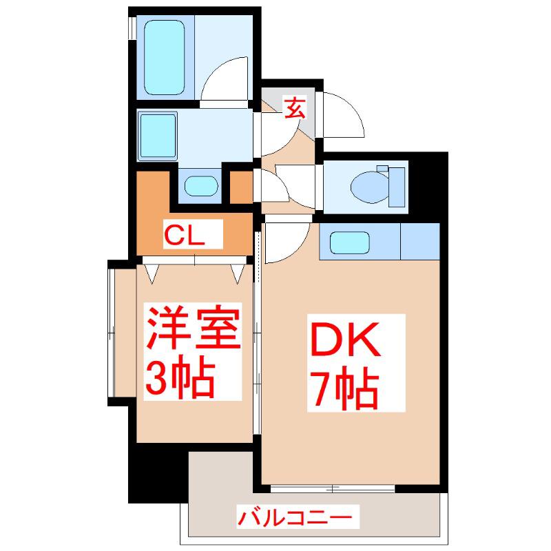 LINKUSCOUT IZUMI(1DK/9階)の間取り写真
