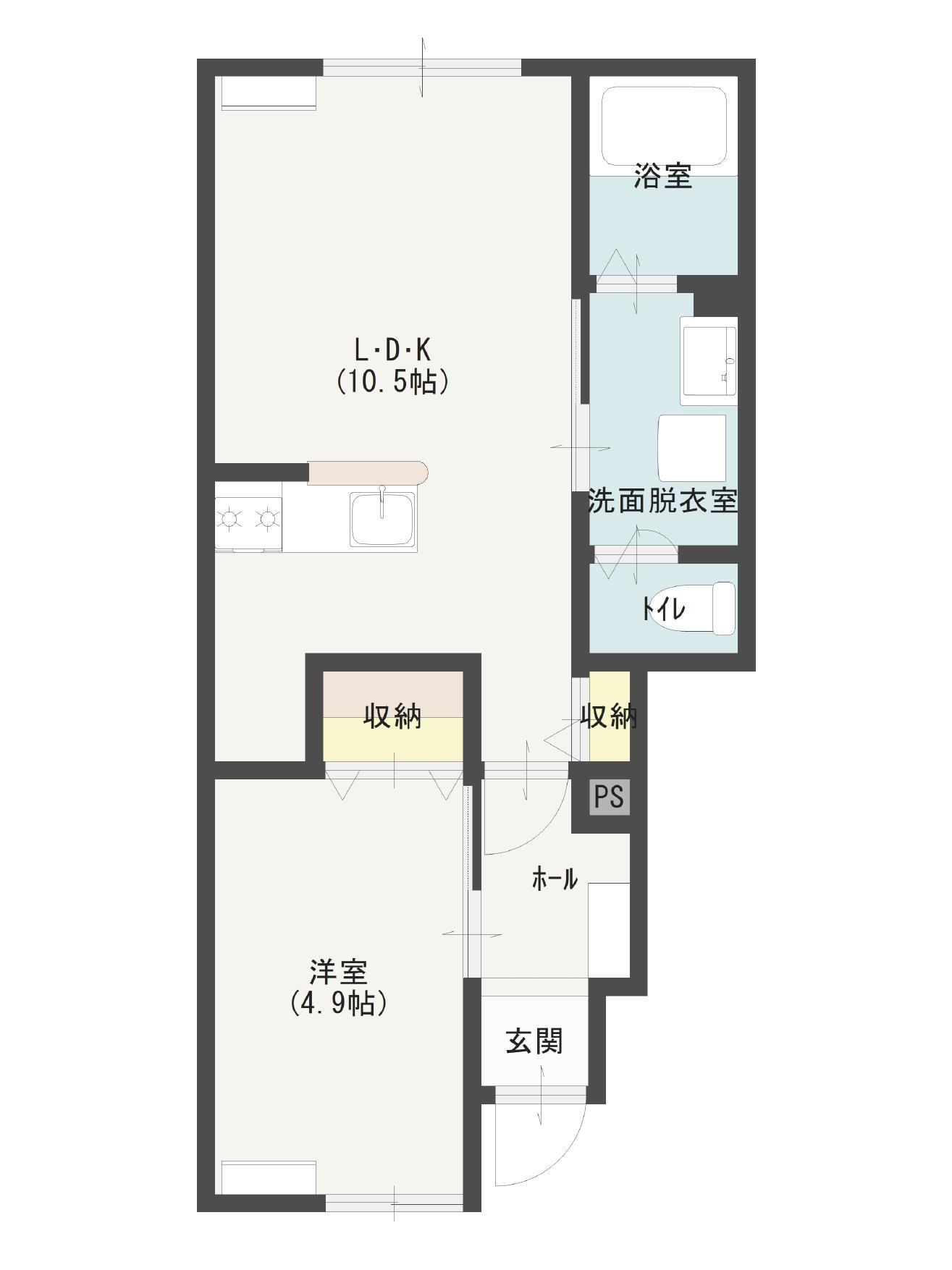 AMA ST(1LDK/1階)の間取り写真