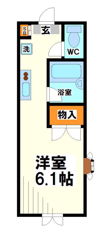 やよい館(ワンルーム/2階)の間取り写真