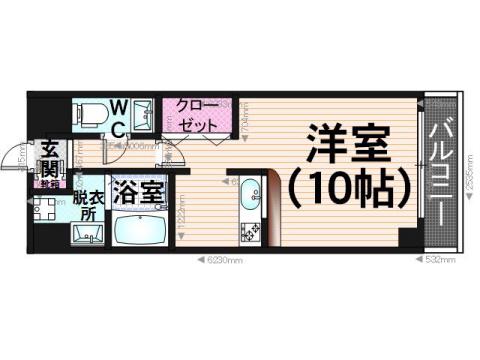 ピュアドーム日赤アベニュー(1K/5階)の間取り写真