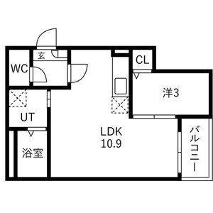 JACK MIYAHARAI(1LDK/2階)の間取り写真