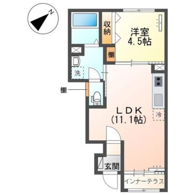 日野市日野アパー工事(1LDK/1階)の間取り写真