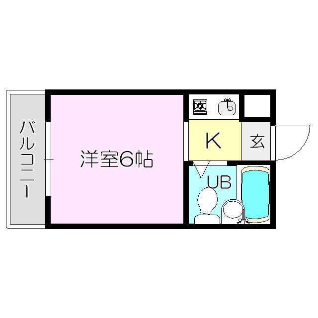 ジオナ柴島Ⅱ(ワンルーム/1階)の間取り写真