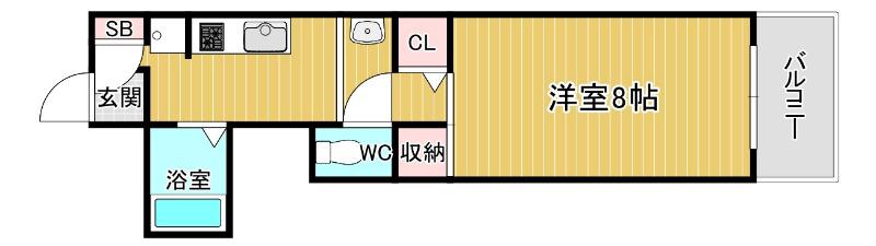 山仁サツキハイツII(1DK/3階)の間取り写真