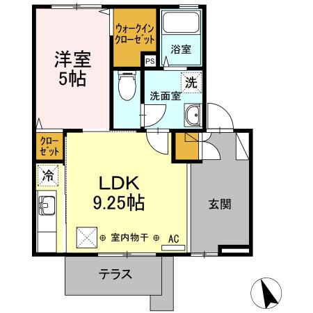 アミティエM(1LDK/1階)の間取り写真