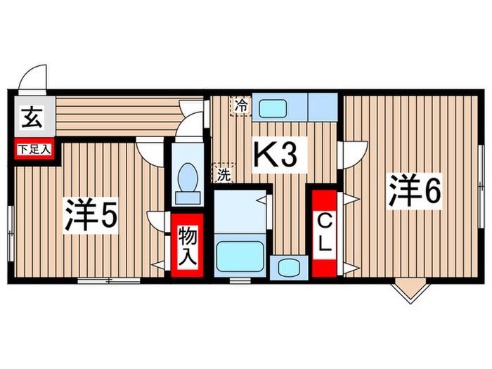 ビグリッヂ(2K/1階)の間取り写真