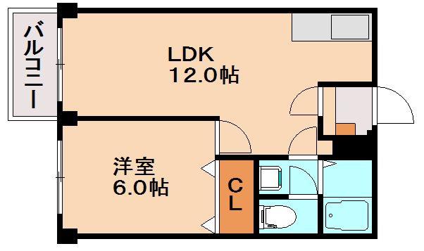 ホワイトハイツ(1LDK/1階)の間取り写真