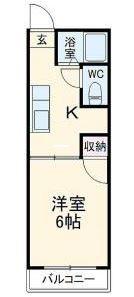 サンパレス宝町(1K/1階)の間取り写真