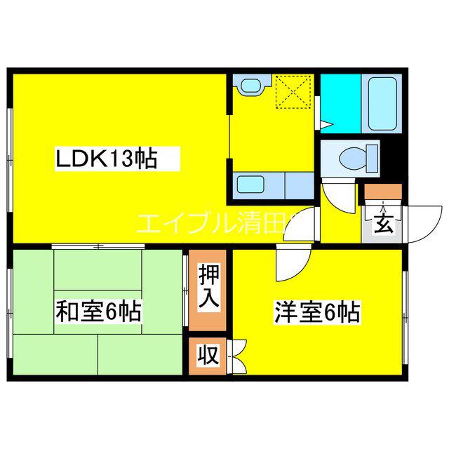 さくらハイツI(2LDK/2階)の間取り写真