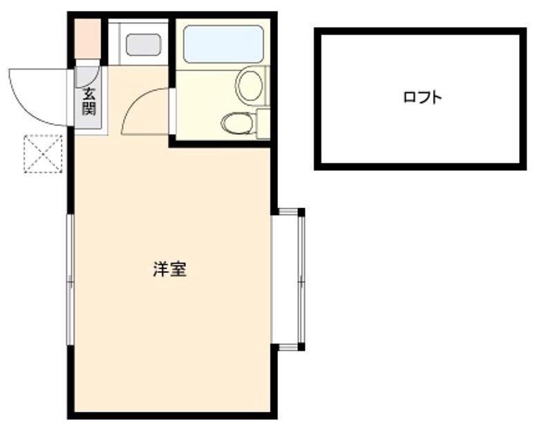 戸倉ハイツ(ワンルーム/2階)の間取り写真