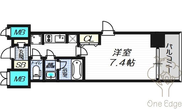 MID COUT UMEKITA(1K/7階)の間取り写真