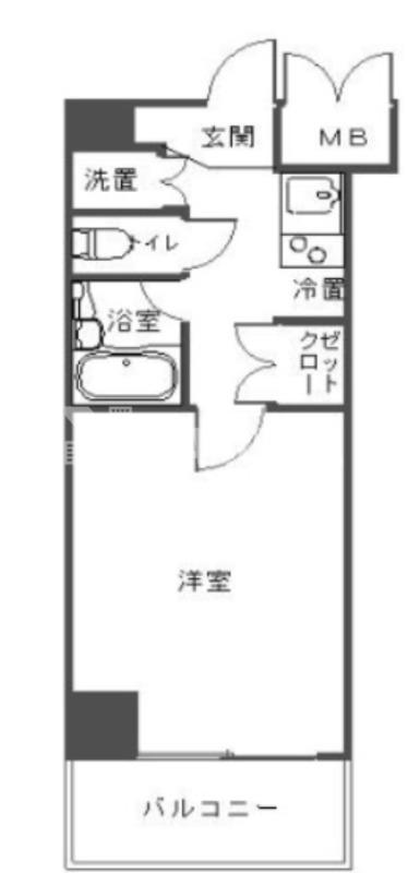 ルーブル都立大学II(1K/4階)の間取り写真
