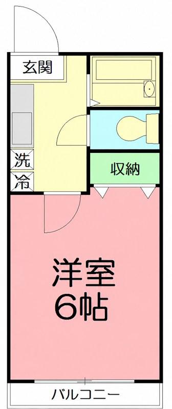 サンシティ新倉(1K/2階)の間取り写真